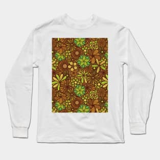 Hand Drawn Flowers Line Art Illustration Long Sleeve T-Shirt